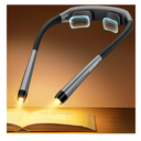 Glocusent Ergonomic Reading Light, 1600mAh Rechargeable Book Light for 100 Hrs - 3 Colors & 5 Brightness, Neck Light with Timers, Sleep Aid & Travel Lock, Perfect for Reading, Knitting & Craft