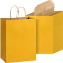 Mr. Pen- Paper Gift Bags with Handles, Pack of 32, 7.6" x 4.7" x 10.6", Yellow, Medium Size Craft Paper Bags with Handles Bulk, Party Favor Bag