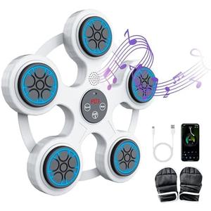 BVK Music Boxing Machine, Smart Bluetooth Trainer With Gloves, Wall Mount for Adults, Shockproof Silent, Target Workout Equipment for Home, Office, Gym