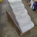 MIHIKK Dog Stairs Ramp, Curved 5-Step Dog Steps for Small Dogs and Cats, Pet Stairs for High Beds and Couch with Anti-Slip Washable Cover and Durable High Density Foam, Grey