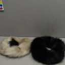 2 Pieces Women Faux Fur Headband with Elastic Winter Earwarmer Earmuff Ski Hat (Black, Pink)