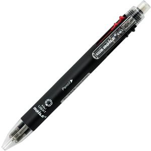 Baile Grip 5+1, 5 Color 0.7 mm Ballpoint Multi Pen & 0.5 mm Pencil With Eraser In Cap (BLACK)