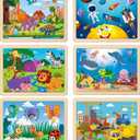 Wooden Puzzles for Kids Ages 4-6, 6 Packs 30 PCs Jigsaw Puzzles for Kids Ages 3-5 | 4-8, Wooden Puzzles for Toddler Children Learning Educational Puzzles Toys for Boys and Girls