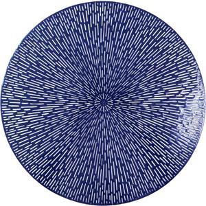 Snowkingdom Round Placemats Navy Blue Set of 6, Blue Round Vinyl Hollow 15 Inch Place Mats, Washable Easy Clean Wipeable Non Slip Kitchen Dining Table Mats for Wedding Anniversary Party Decoration