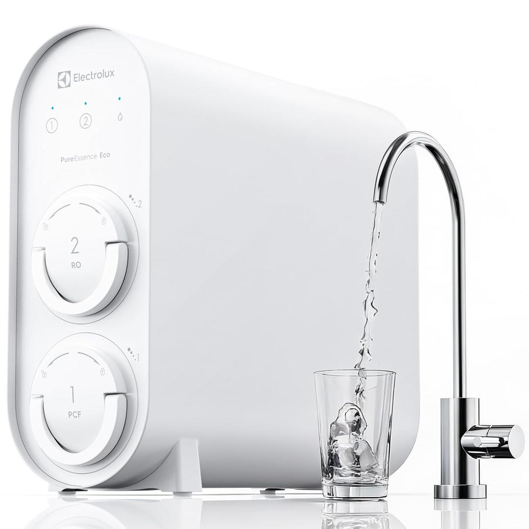 Electrolux Eco Reverse Osmosis Water Filter, 600GPD, 9-Stage Reverse Osmosis System, 3:1 Pure to Drain Tankless RO System Under Sink, Reduces TDS & Fluoride RO Water Filtration System, BPA Free