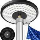 Flag Pole Light Solar Powered, 132 LED Ultra-Bright Flag Light with 2600mAh Rechargeable Battery Waterproof IP65, 3 Brightness Levels, Auto On/Off Dusk to Dawn, Solar-Powered for 15-25 Ft Flagpoles