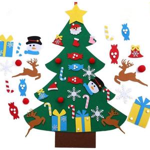 Tbrand DIY Felt Christmas Tree Gifts for Christmas Decorations Wall Hanging Christmas Tree Decorations with 26pcs Detachable Ornaments Kids Xmas Gifts Christmas