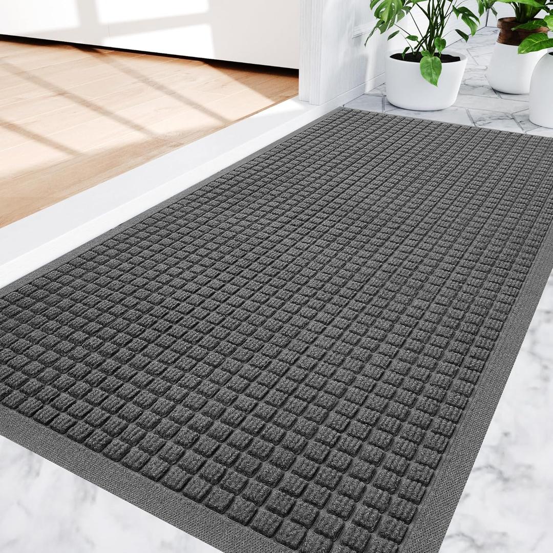 Amyracel Front Door Mat Indoor Outdoor Entrance, 48" x 60" All-Season Waterproof Doormat for Enterway, Heavy Duty Commercial Floor Mat, Fade Resistant, Rubber Back, Low Profile, Easy Clean