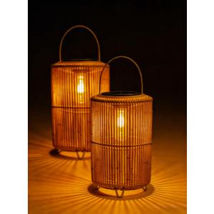 Cooo Solar Lanterns Waterproof Outdoor Solar Lantern Lid for Women Mom Grandma Outdoor Table Lamps Garden Yard Decor (Cylinder, 2)