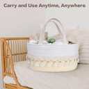 Diaper Caddy Organizer, Stylish Nursery Storage Basket, Baby Shower Basket with Tassel Decorative Appearance, Portable Storage Basket Suitable for Family and Car Travel
