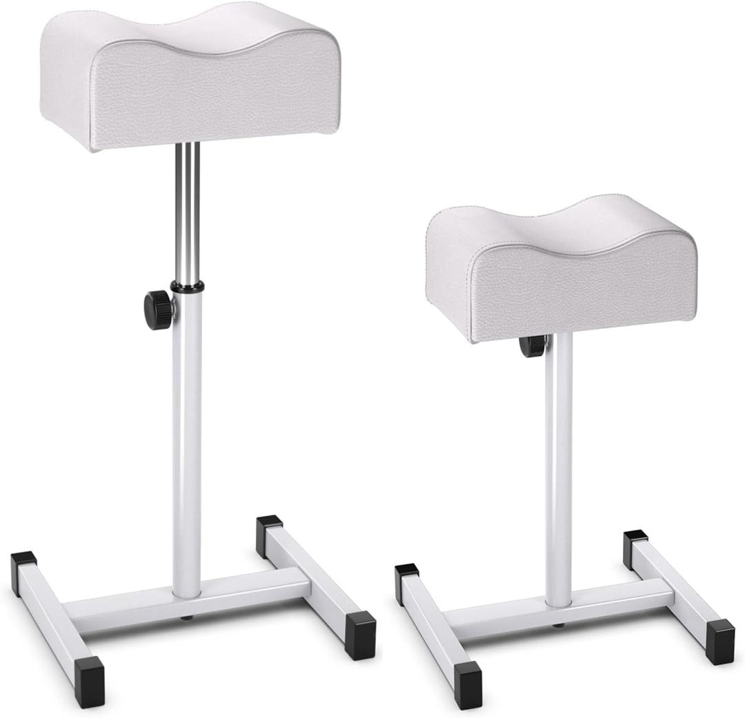 RELAX4LIFE Foot Rest for Pedicure and Manicure, Height Adjustable, Pedicure Support Chair, Beauty Salon, Tattoo and SPA (White)