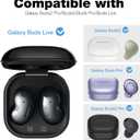 SURITCH Protective Case for Samsung Galaxy Buds FE(2023)/Buds 2 Pro(2022)/Buds 2(2021)/Buds Pro(2021)Buds Live(2020), Shockproof Sturdy Earbuds Cover for Charging Case with Heavy-Duty Carabiner, Black