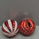 Briful 6'' Extra Large Christmas Ornaments for Trees Decorations, 2PCS Red Oversized Shatterproof Hanging Balls for Xmas Winter Holiday Wedding Decor, Outdoor&Indoor Decorations