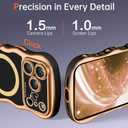 BENTOBEN Magnetic for iPhone 17 Pro Max Case 6.9" 2025, Cute Luxury Curly Wavy Bumper [Compatible with Magsafe] [Full Camera Protection] Slim Shockproof Protective Girls Women Phone Cover, Black/Gold