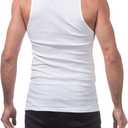 Pro Club Men's Premium Ringspun Cotton Ribbed A-Shirt Multipack (White, L)