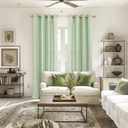 YoungsTex Sage Linen Curtains for Living Room Spring Decor, Light Green Light Filtering Drapes with Grommet for Dining Bedroom Boho Rustic Privacy, 2 Panels, 52 X 90 Inch