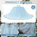 4 x 10.8 ft Extra Large Fluffy Tulle Christmas Tree Decorations Pleated Sparkly Tutu Christmas Tree Skirt Vintage Elegant Ornaments for Xmas Wedding Home Dining Table Decorations(Blue)