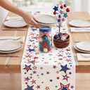 PurpleEssences 4th of July Table Runner - Pack of 1 - 14x72 Inches - Independence Day Indoor Outdoor Decorations - Constellation of Independence