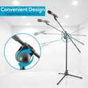 Pyle Dynamic Microphone and Tripod Stand-Height Adjustable from 2.6' to 5.1 Telescoping Boom Arm Mic Length 7.48'' Inch w/Acoustic Pop Filter-Includes 15' ft XLR Cable PMKSM20, Black