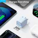 Anker Nano Charger, USB C GaN Charger 30W, PIQ 3.0 Foldable PPS Fast Charger for iPhone 17/16 and More Series, Galaxy, iPad, Compatible with MagSafe (Blue)