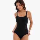 Women's One Piece Swimsuits Tummy Control Bathing Suits Wide Adjustable Straps U Neck Summer Swimwear. Size L