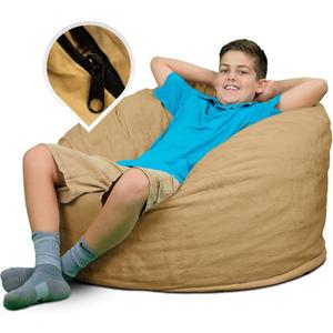 ULTIMATE SACK 3000 (3 ft.) Bean Bag Chair Cover in Multiple Colors: Cover ONLY (3000, Camel Suede)