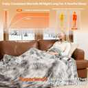 Electric Heated Blanket Throw 50''x60''Size Faux Fur Heating Blanket 10 Heating Settings, 1-8h Timer & Overheat Protection, Machine Washable, Soft Flannel and Sherpa Full Body Warmth