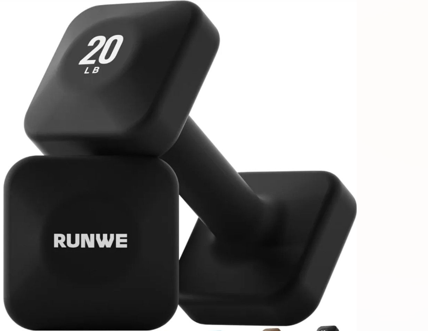 Personalized Dumbbell Pair - Hand Weight Sets of 2, Multiple Weight & Color Options, Anti-Roll, Anti-Slip, Square Dumbbells for Weight Loss Pilates Yoga for Women, Men, Seniors and Youth