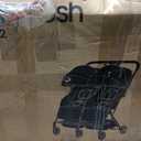 Mompush Lithe Double Stroller for Infant and Toddler, Lightweight Side by Side Twin Stroller, Only 25 lbs, 30-Inch Slim Fit Through Doorways, One-Step Fold, Independent Recline, UPF 50+ Canopy