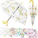 MRTLLOA Kids Clear Bubble Umbrella with an Easy Grip Curved Handle, Safety Transparent Dome Bubble Umbrella for Toddler Boys Girls