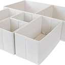 Drawer Organizer Clothes,Fabric Foldable Dresser Storage Organizer Bins for Underwear Bras Socks Undies Baby Dresser Nursery, 6 Pack (White)