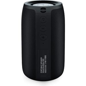 MusiBaby M68 Portable Bluetooth Speakers  Wireless, Waterproof, Dual Pairing, Deep Bass, Small & Loud with 24H+ Playtime  Outdoor Travel, Beach, Camping, Party, Gifts for Men Women (Black)