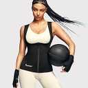 Junlan Sauna Suit for Women Waist Trainer Vest for Women Sweat Tank Top Shaper for Women with Zipper, 2 XL