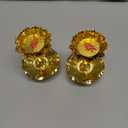 2 Pack Diwali Diyas for Pooja Purpose, Brass Lotus Ghee Lamp Holder Indian Diyas for Diwali Oil Lotus Candle Lamp Buddha for Home