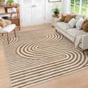 Lahome Abstract Area Rugs 5x7,Soft Living Room Rug Nursery Bedroom Rugs,Rainbow Colorful Playroom Rug Ultra-Thin Stain Resistance Throw Large Carpet for Kids Classroom Dorm Alba (5'X7',Khaki/Orange)