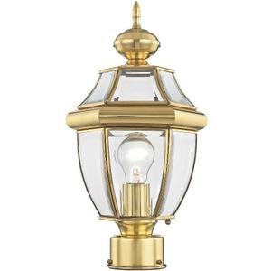 Livex Lighting 2153-02 Outdoor Post with Clear Beveled Glass Shades, Polished Brass, Small