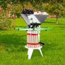VEVOR 1.8 Gal/7L Fruit and Apple Crusher, Large Manual Grinder, Stainless Steel Fruit Scratter Pulper for Wine Cider Apple Grape Pressing, with Roller Handle for Kitchen Home, Green