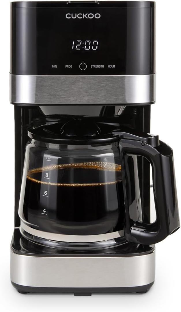 CUCKOO Classic 10-Cup Drip Coffee Maker, Easy To Use Coffee Machine with Programmable Timer, Includes Glass Coffee Pot with Two Brew Strength Settings and Reusable Mesh Filter (CCM-BD011B) CUCKOO Classic 10-Cup Drip Coffee Maker, Easy To Use Coffee Machine with Programmable Timer, Includes Glass Coffee Pot with Two Brew Strength Settings and Reusable Mesh Filter (CCM-BD011B)