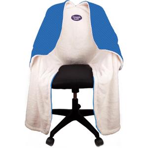 The Original Office Chair Blanket by SnuggleBack; Cozy Comfy Office Desk Chair Wrap Attaches for Hands-Free Warmth. Stay Warm In The Winter or Summer. (Blue Pattern Fleece), Universal