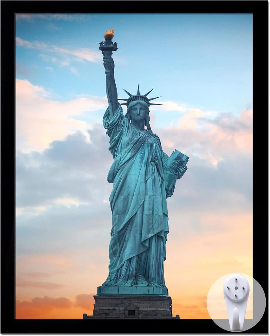 OMAIGAR 16x20 Picture Frame for 16by20 Poster Photo Canvas Certificate Black High Transparent Photo Frame Wall Desktop Horizontal Vertical 16 x 20