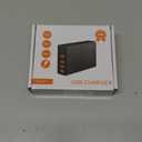 Multi USB Charger Block RISWOJOR, 40W Flat Plug 6 Port Charging Station With Auto Detect, USB Multiport Charger With Type-C 3A For Smartphone Tablet And Multiple Devices