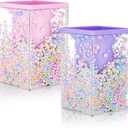 2 Pieces Cute Bubble Pen Holder Multi-purpose Desktop Organizer Back to School Gift Kawaii Office Supplies Pastel Desk Accessories Stationery Makeup Brush Holder with Bubble Ball(Pink and Purple)