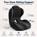 2-in-1 Ergonomic Seat Cushion with Lumbar Support, L-Shaped Memory Foam Chair Cushion with Hollow Center, Five-Zone Sitting Support for Office Chair, Car, Truck, Gaming, Wheelchair, Long Sitting
