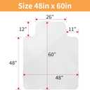 Yecaye Desk Chair Mat for Hardwood Floor, Office PVC Computer Chair Mat, Floor Protector for Rolling Chairs (Transparent, 48" x 60")