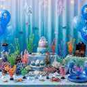 Outus 18 Pcs Under The Sea Party Decorations Ocean Theme Birthday Party Decorations 4" 12" 14" Artificial Fake Seaweed Plants Table Centerpiece for Summer Underwater Fish Tank Lifelike Decor