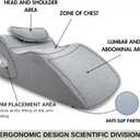 Memory Foam Ergonomic Wedge Prone Pillow, Supportive Pillow for Back, Neck, Leg Support, Acid Reflux, Versatile Usage 50D Foam Machine Washable Cover (Grey)