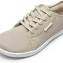 DREAM PAIRS Women's Barefoot Walking Wide Toe Box Zero Drop Minimalist Sneakers Non Slip Breathable Comfortable Lightweight Walking Shoes (7 Wide, Beige)
