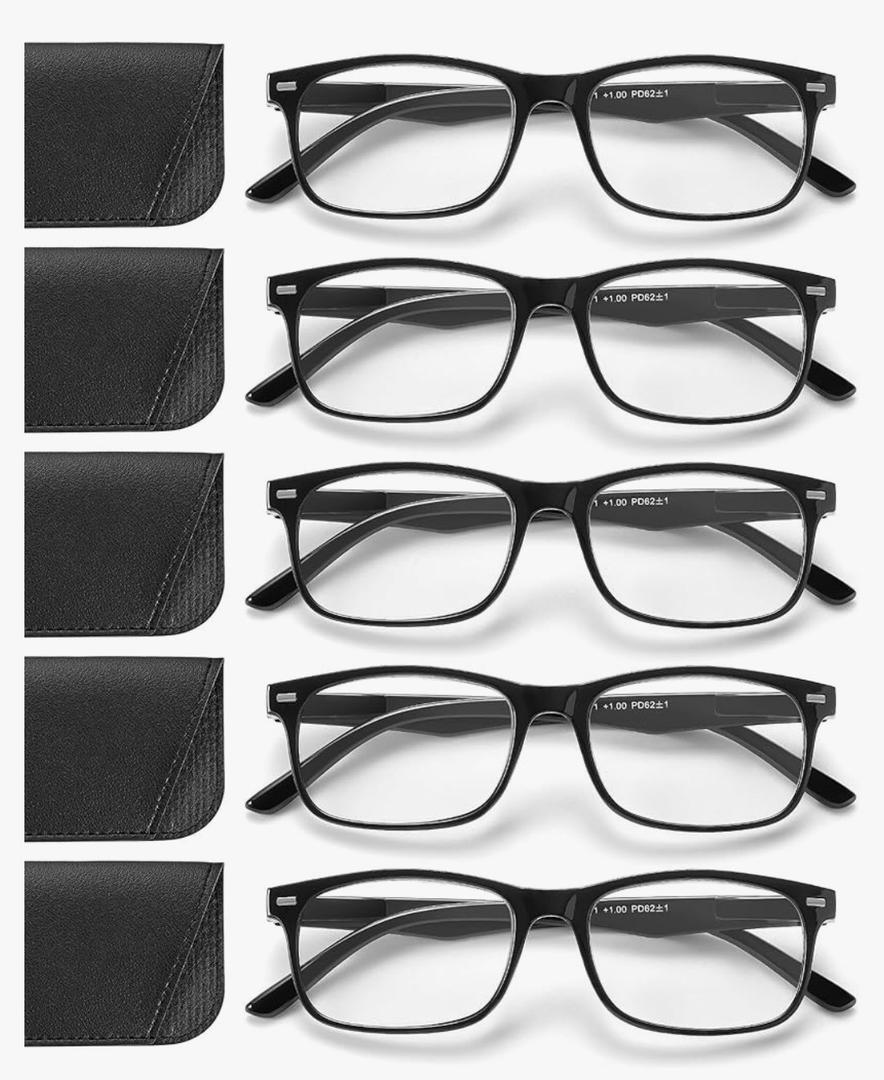 5 Pack Reading Glasses For Women,Spring Hinges, Sturdy and Durable 2.0