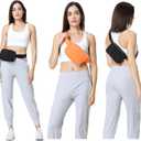 VOROLO Fanny Pack For Women And Men Crossbody Bag Belt Bag with Adjustable Strap Graduation Gifts (Black+Orange-1)