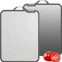 Titanium Cutting Board - 2025 New Upgrade 100% Pure Titanium Cutting Boards for Kitchen Double Sided Titanware Cutting Board, Hygiene Durable Dishwasher Safe Chopping Board (11.8x15.6)